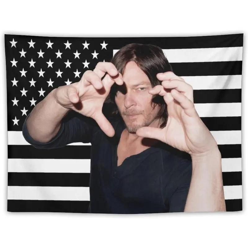 Wall Scroll Tapestry - VIKAMA Daryl Dixon Wandteppich mit USA-Flagge,