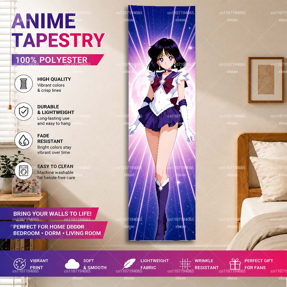Wall Scroll Tapestry - Sailor Saturn Hotaru Tomoe Vertikaler Wandteppich,