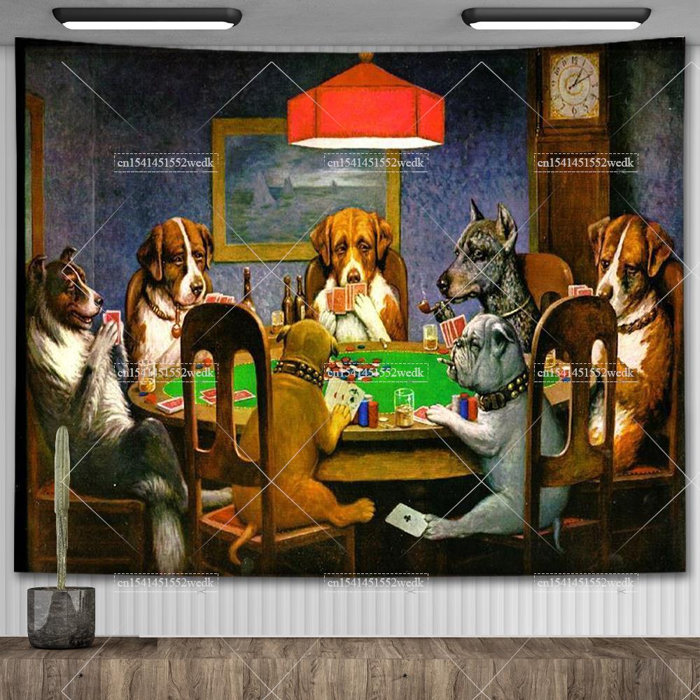 Wall Scroll Tapestry - Cassius Marcellus Coolidge Hunde Spielen Poker