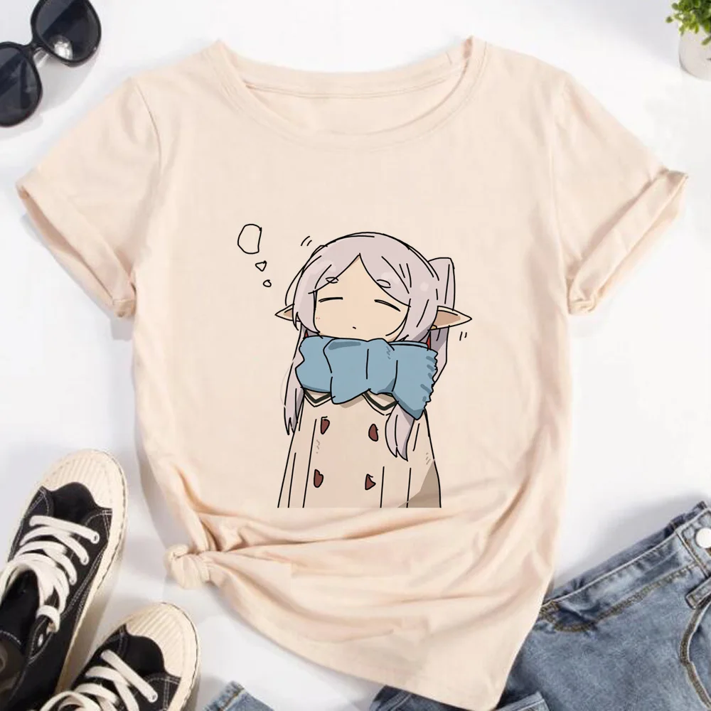 Frieren Anime Merchandise - Frieren T-Shirt Damen Streetwear Anime Lustige
