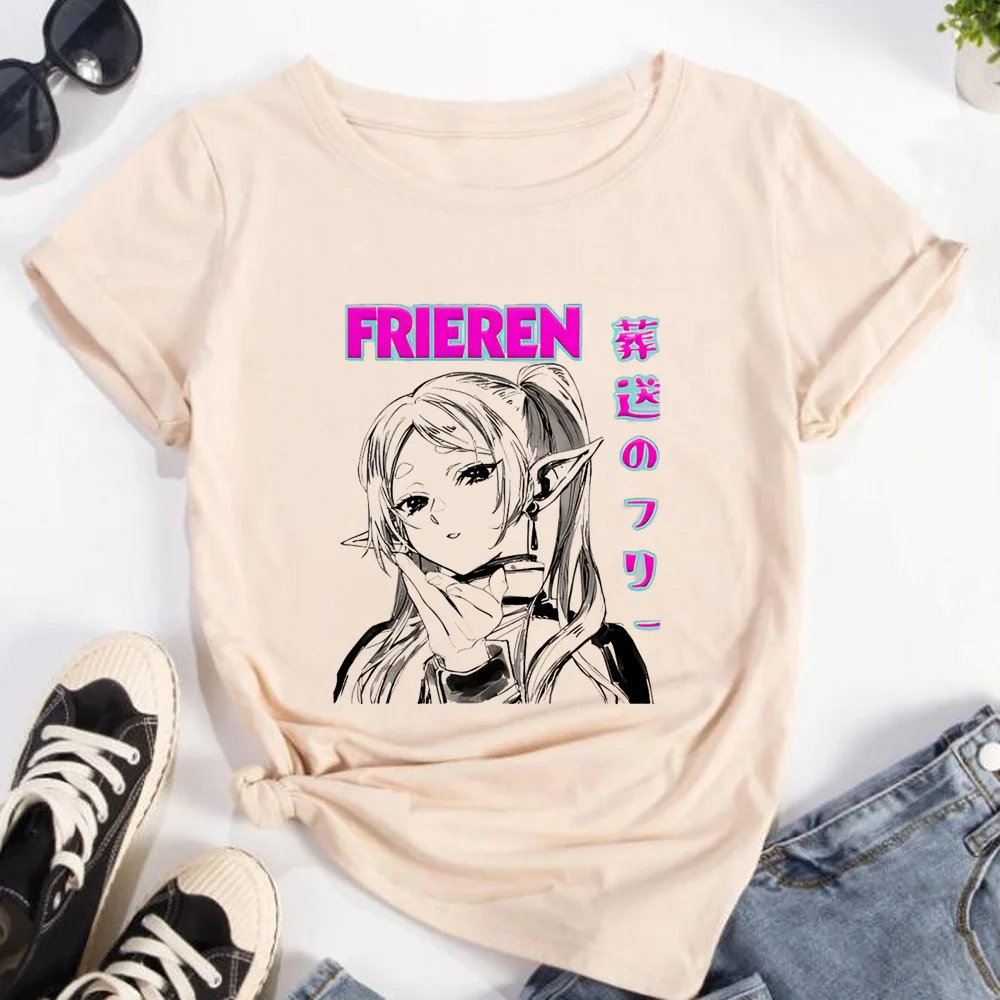 Frieren T-Shirt Damen Streetwe – Frieren Anime Merchandise Bewertung und Preis